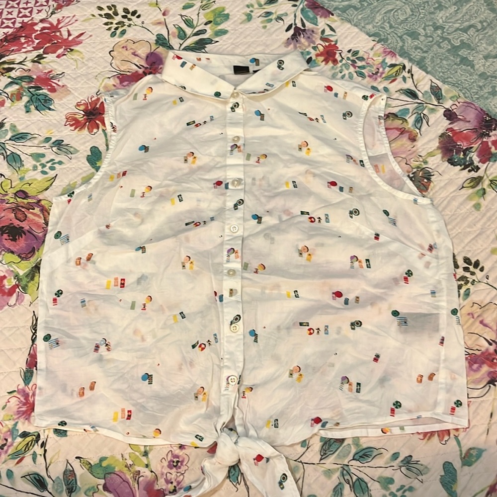 White button up beach top